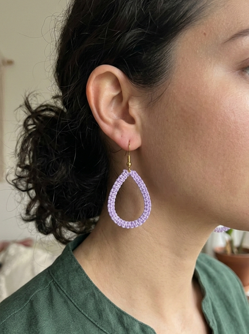 Purple Drop Earrings